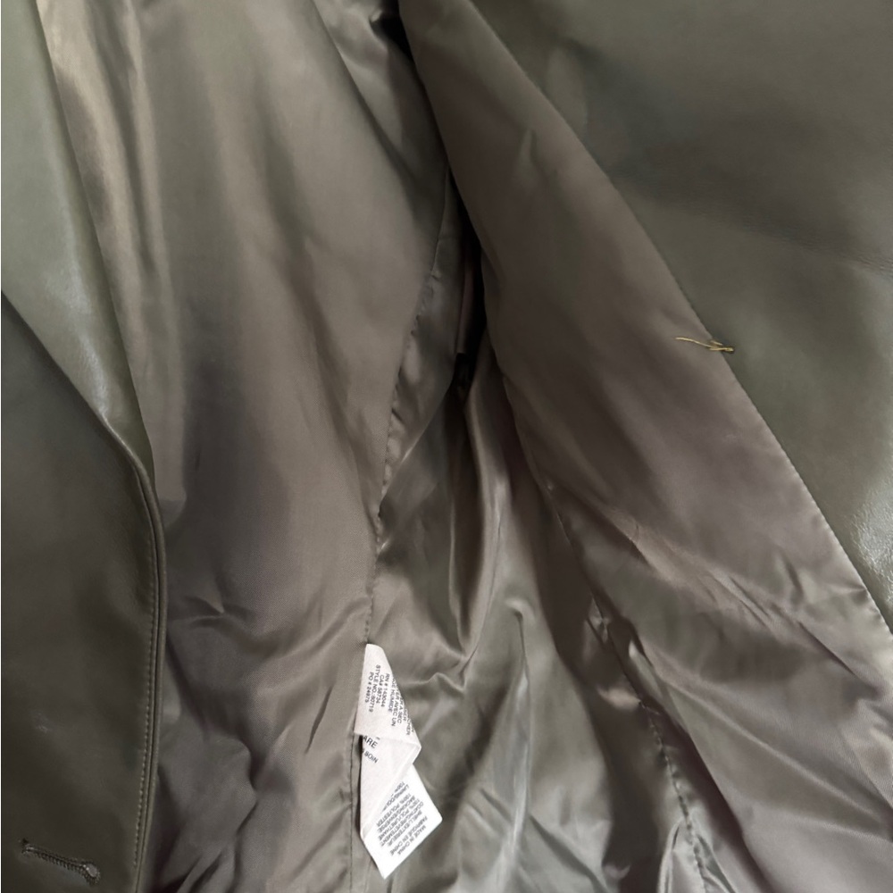 Avec Les Filles  Olive  faux Leather Jacket with Gold Buttons - Picture 7 of 11
